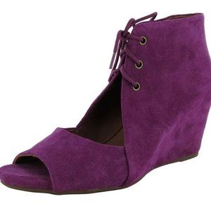 Kenneth Cole Gentle Souls Marcia Fuchsia Lace Up Toe Wdge Boot Shoe Size 9